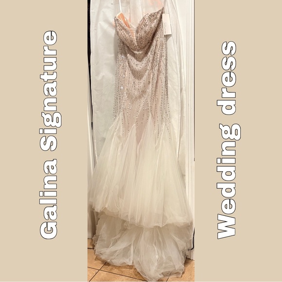Galina Signature Tulle Beaded Mermaid Wedding Dress